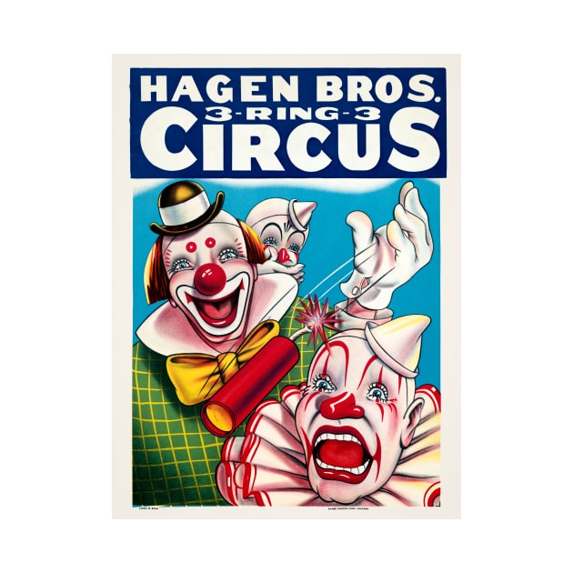 Hagen Bros. Circus Vintage Poster Restored 1900 by vintagetreasure