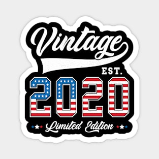 3rd Birthday Patriotic Vintage 2020 USA Flag 4th of July Magnet