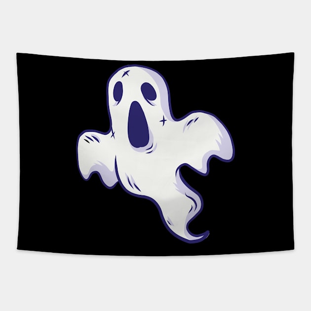 screaming creepy ghost Tapestry by rueckemashirt