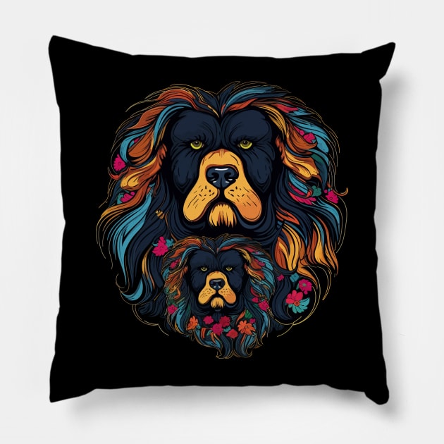 Tibetan Mastiff Fathers Day Pillow by JH Mart