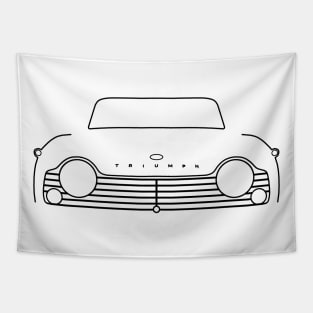 Triumph TR4A classic car outline graphic (black) Tapestry