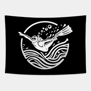 Scuba Diving Diver Tapestry