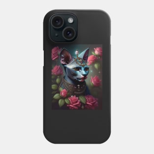 The Sphynx Queen and her Rose Throne Phone Case