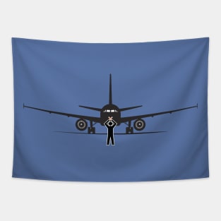 Airbus and Airplane Marshaller Tapestry