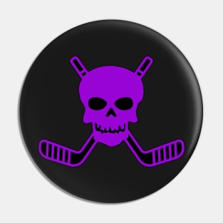 SKULL AND CROSSED HOCKEY STICKS Pin