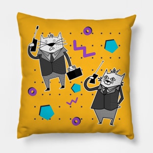 80s excetutive cats Pillow