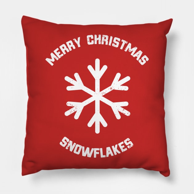Merry Christmas Snowflakes Pillow by atomguy