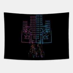 colorful district building Tapestry