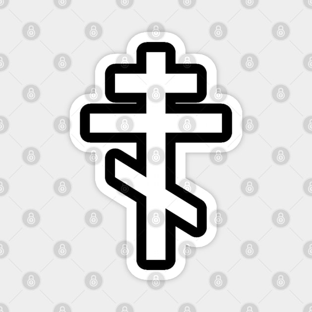 Orthodox Cross in White Magnet by Apache Sun Moon Rising