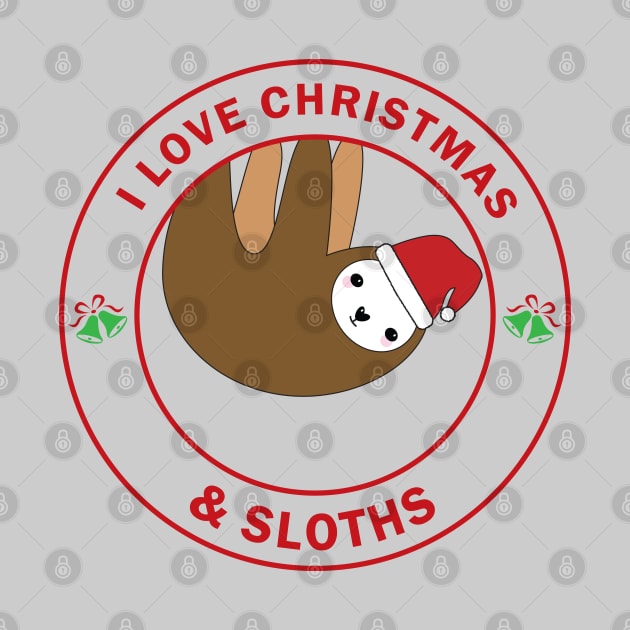 Christmas Sloth by Mint Cloud Art Studio