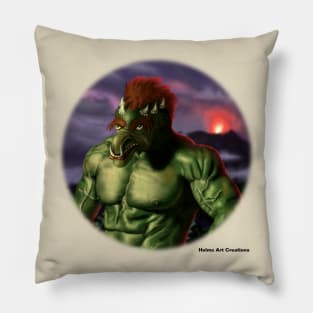 Volcano Tolls Mythological Creature Realistic Artwork Pillow