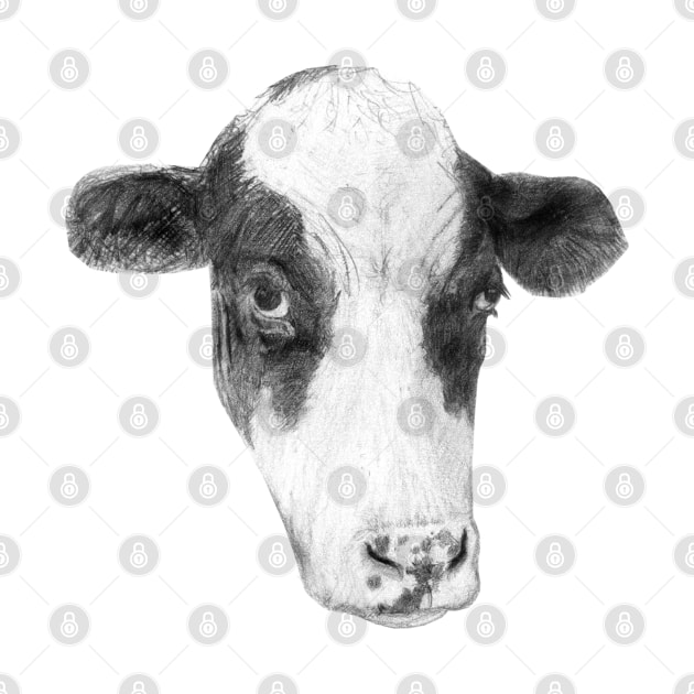 Cow Drawing - Speckled Nose by AnitasArtStore