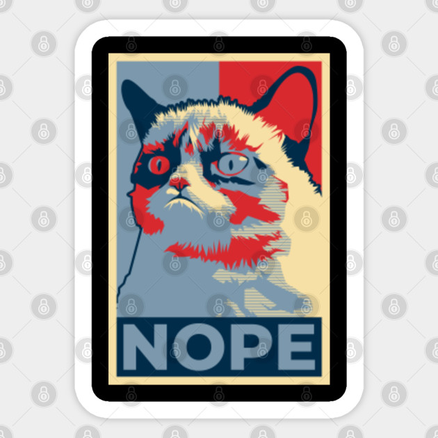 Nope Cat Meme Nope Cat Sticker Teepublic
