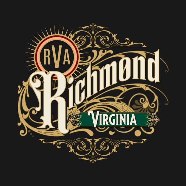 Richmond VA Virginia Capital RVA Pride Vintage Style Design by hobrath