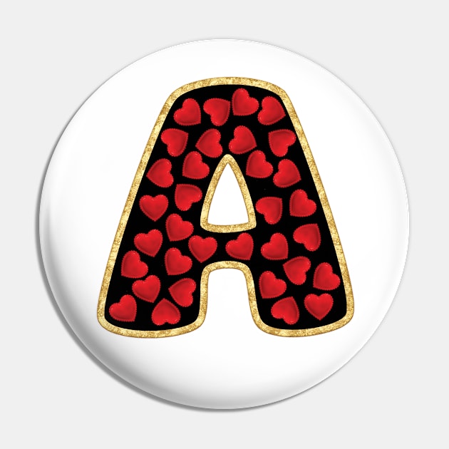 Cute letter A - love style– Initial A with red hearts –Monogram A with real fabric red hearts- gift for Love,Valentine,Birthday,wedding,Celebration, joy.. Pin by IamAmina