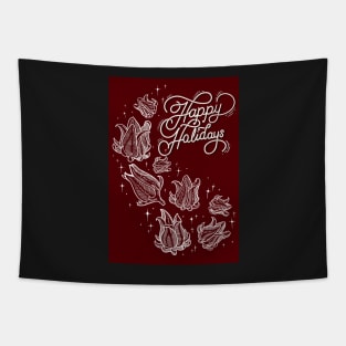 Happy Holidays Sorrel Themed Greeting Card Tapestry