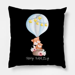 cute baby and mommy fox Pillow