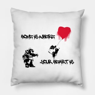 HOME HEART BLACK NO WALL Pillow