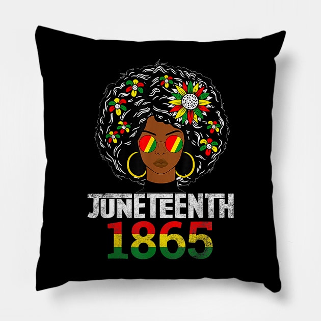 Juneteenth Tshirt Women Juneteenth Is My Independence Day Pillow by bowenokau