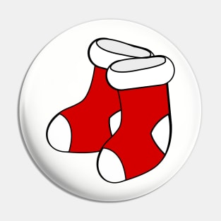 Red and White Socks Pin