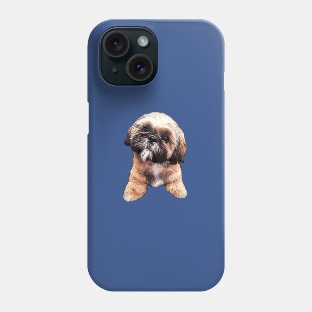 Shih Tzu Cute Puppy Dog Art Phone Case by ElegantCat