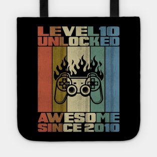 Level 10 Unlocked Birthday 10 Years Old Awesome Since 2010 Tote