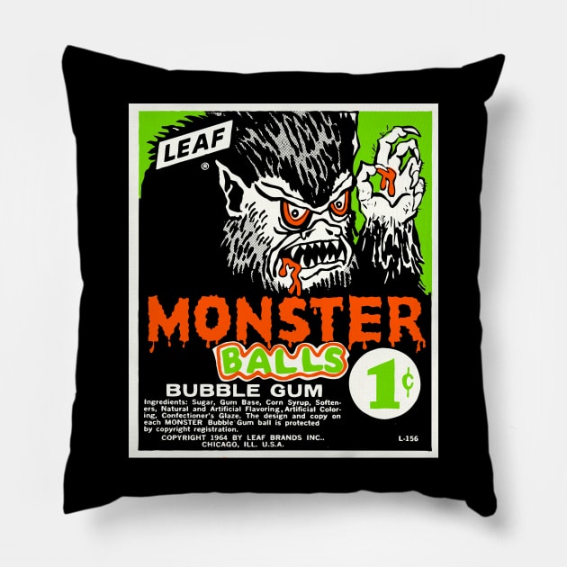 Monster Balls classic Leaf bubble gum Pillow by UnlovelyFrankenstein