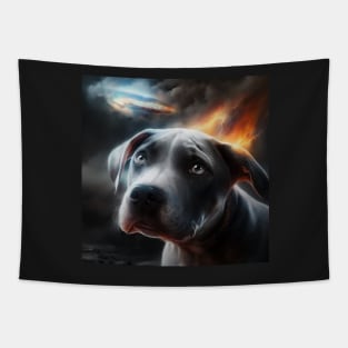 Scared Pit Bull Puppy Tapestry