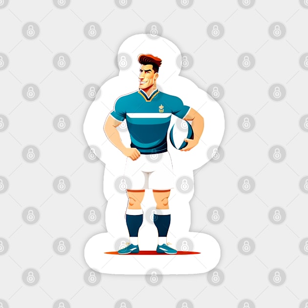 Rugby Player Magnet by ArtShare