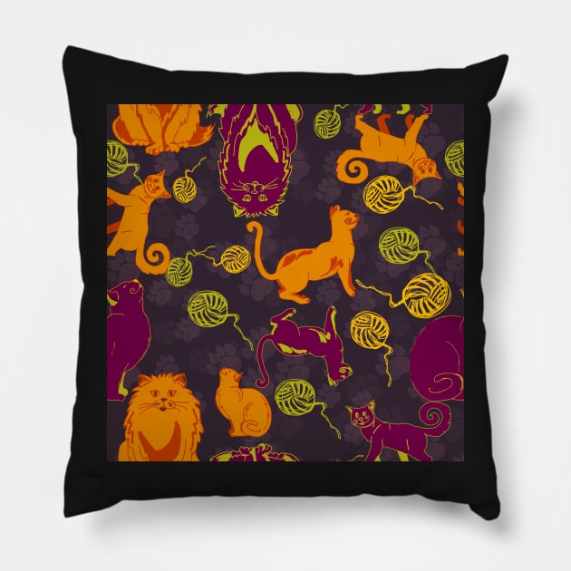 cats pattern Pillow by lisenok