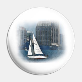 Sailboat In San Diego Bay Pin