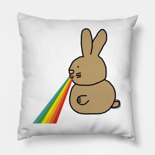 Animals with Rainbow Puke Bunny Rabbit Pillow