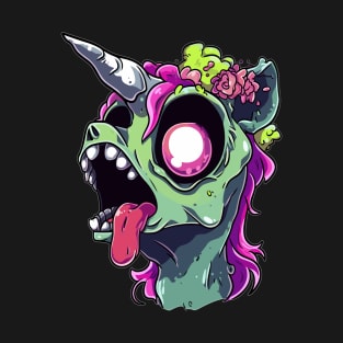 Heavy Music Lover Zombie Unicorn Halloween Party T-Shirt