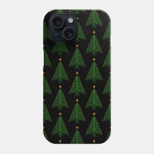 Elegant yellow and green crystal Christmas Tree pattern Phone Case