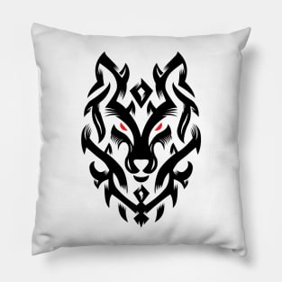 Wolf Tribal Ornament lovely blend drawing cute cool colorful Pillow