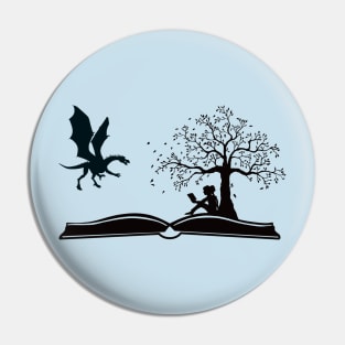 Books and Dragons Pin