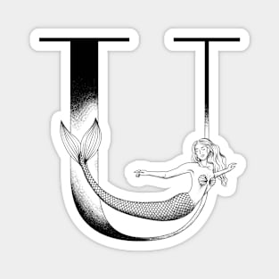 Mermaid Monogram U Magnet