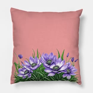 Anemone Flowers Pillow