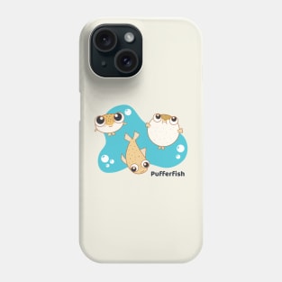 Cute baby pufferfish drawing Phone Case