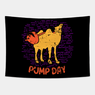 Pump Day T-Shirt weightlifting camel Tapestry