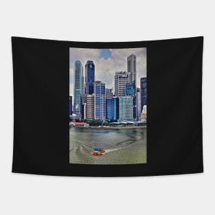 Amphibious Vehicle in front of Singapore Skyline Tapestry