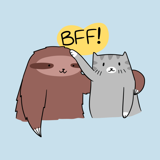 BFF! Sloth and Cat by saradaboru