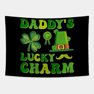 Daddy's Lucky Charm Funny Father Irish Clovers St Patrick's Day Tapestry