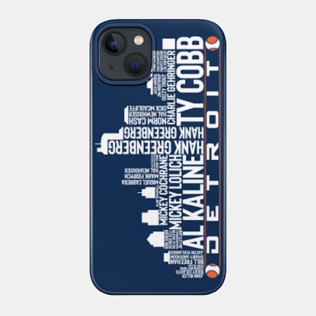 The legends Detroit city skyline of the Detroit baseball team - Detroit Baseball Skyline - Phone Case