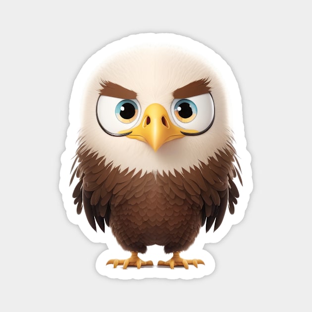 Eagle Cute Adorable Humorous Illustration Magnet by Cubebox