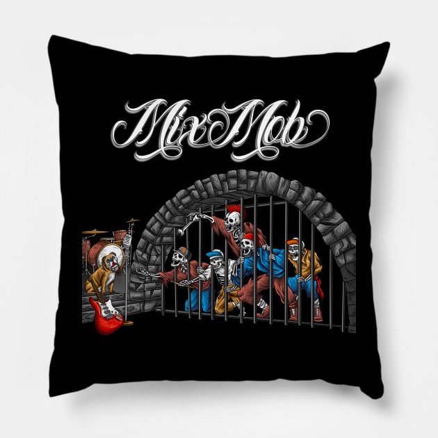 Mix Mob (A Pirate's Life for Me) Pillow by Mix Mob