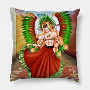 Christmas Quetzalcoatl Skirt Rudos Mask Background Pillow