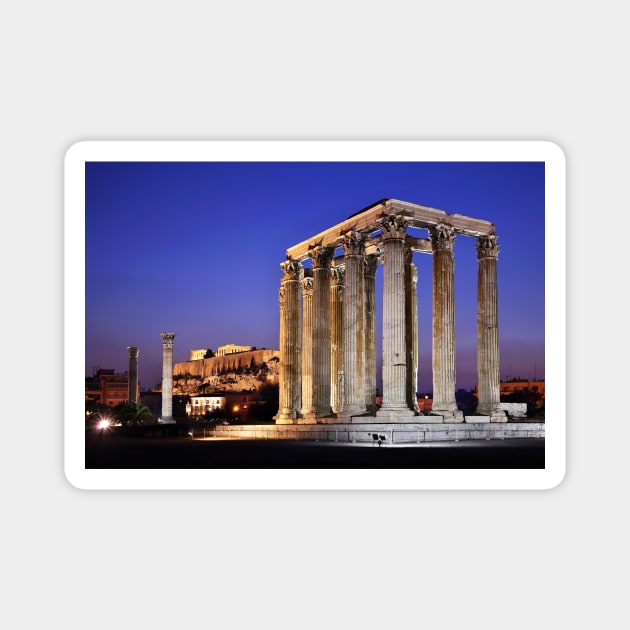 The Temple of Olympian Zeus & the Acropolis Magnet by Cretense72