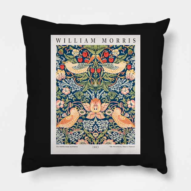 William Morris Strawberry Thieves Pillow by VanillaArt