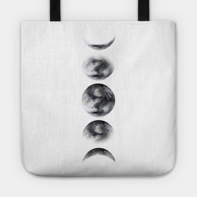 Moon Phases Watercolor Painting Moon Tote Teepublic